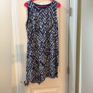 AB Studio Navy White Sheath Dress